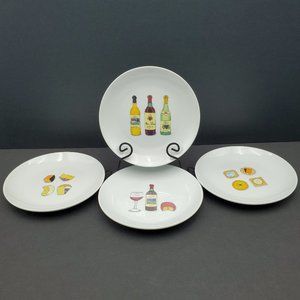 Boston Warehouse Wine & Cheese Appetizer Plates Nancy Green Dessert Snack Plates